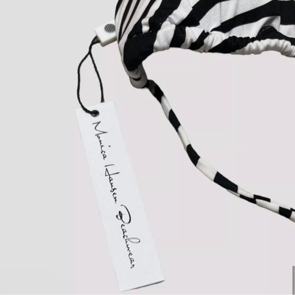 NWT MONICA HANSEN Wild Stripes String Bikini Set Top & Bottom Zebra Animal Print - Picture 10 of 11
